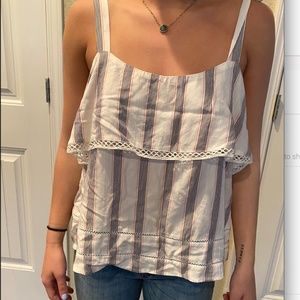 gray pink and white tank